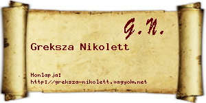 Greksza Nikolett névjegykártya